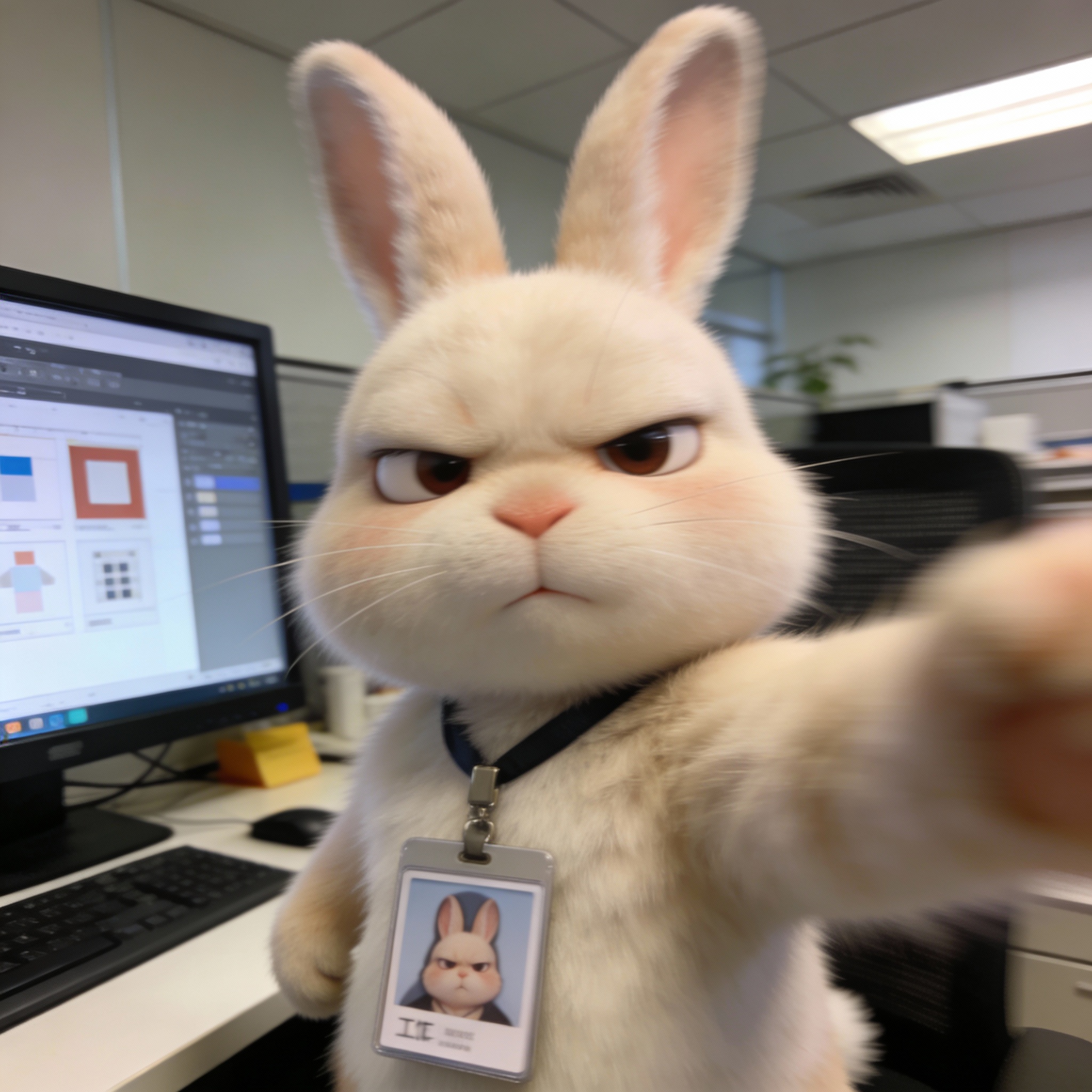 AI Prompt for World-Weary Office Bunny Character