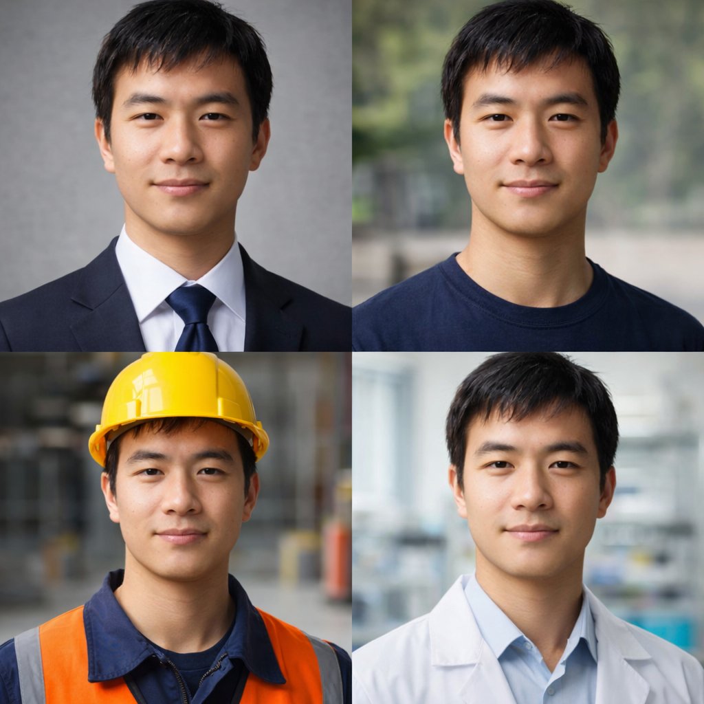 AI Prompt: Generate 4 Professional Avatar Portraits for Marketing