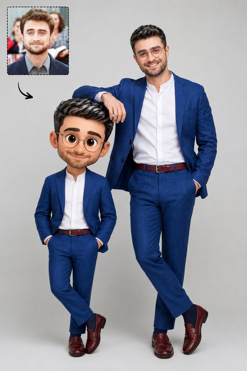 AI Prompt: Generate Realistic vs. 3D Animated Avatar Photos for Social Media Presence