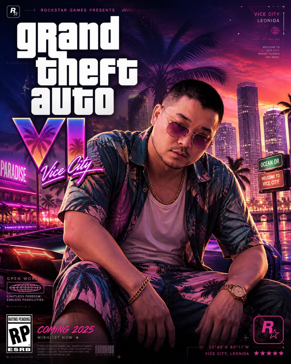 GTA VI Style 8K Cinematic AI Poster Prompt