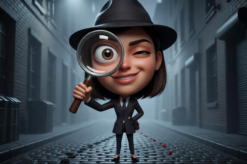 Noir Female Detective Caricature Prompt