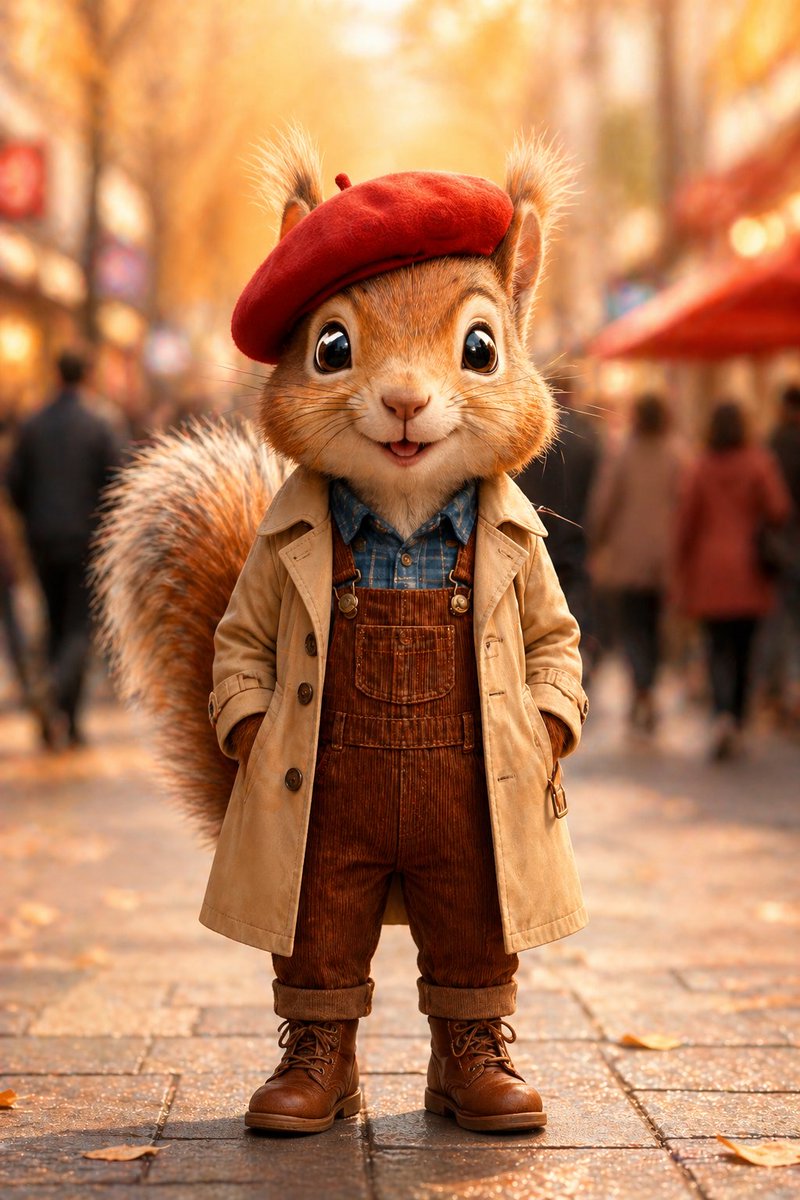 Whimsy in the Foliage: Enchanting Squirrel Kid Street Style