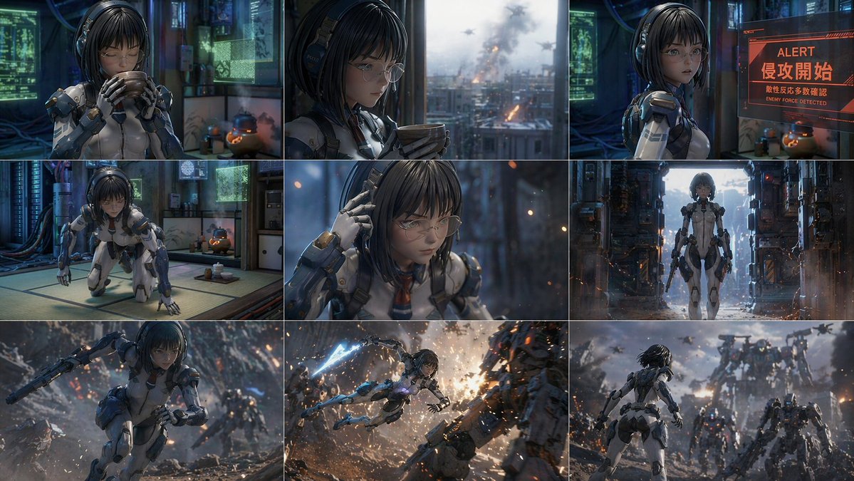 AI Prompt for 3D Sci-Fi Comic Storyboard with Mecha Action