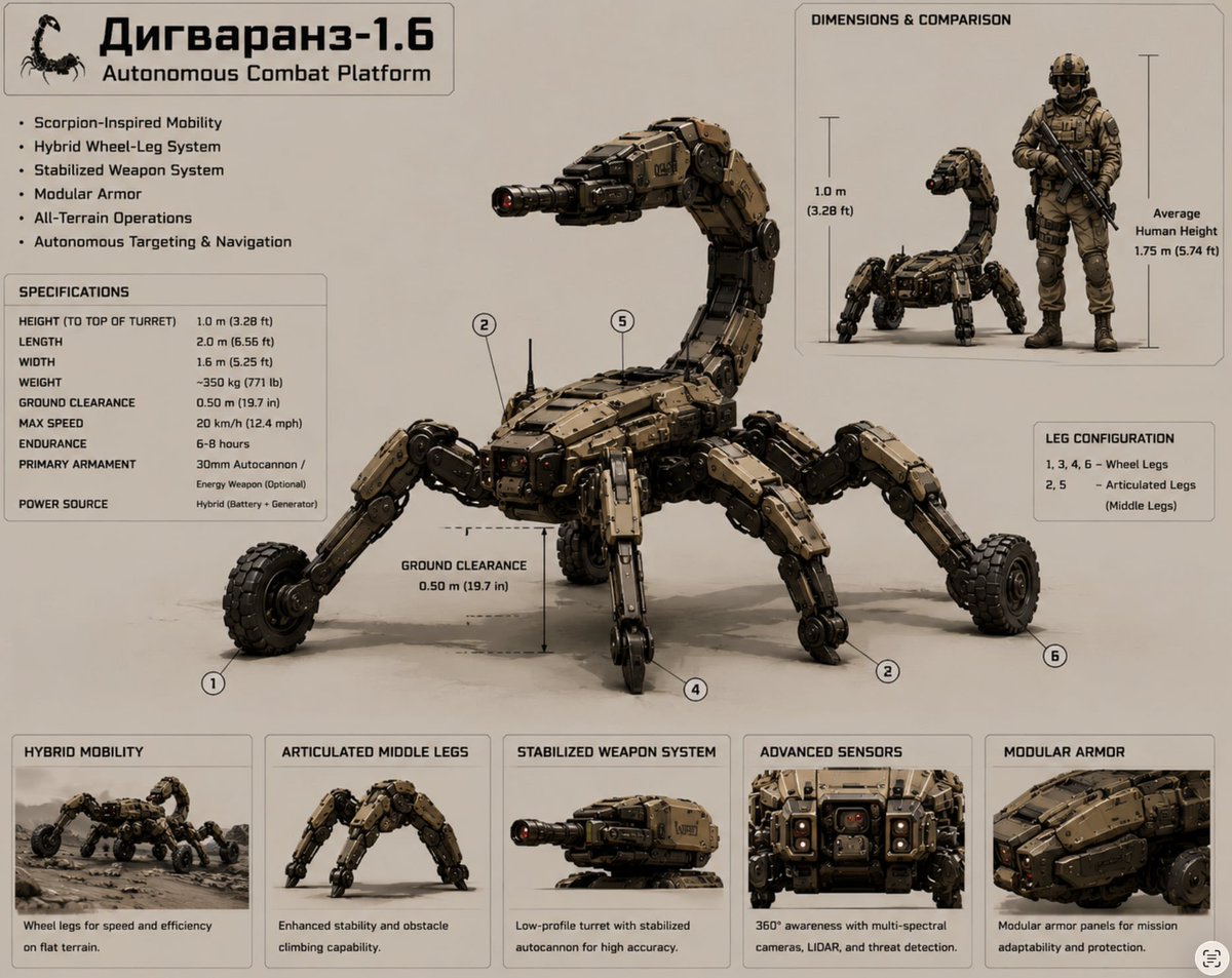 AI Prompt for a Scorpion-Inspired Combat Robot Design
