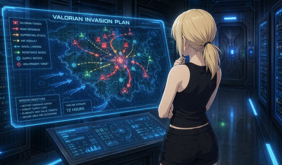 AI Prompt for Anime Sci-Fi Invasion Strategy Room Illustration
