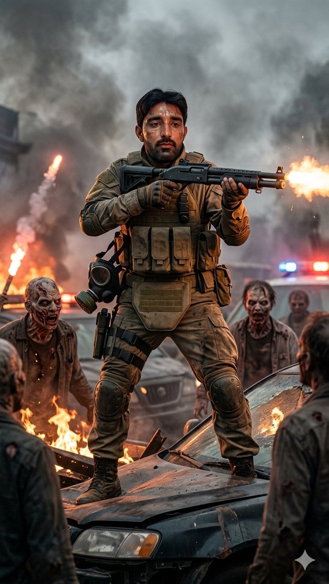 AI Prompt for Cinematic Warrior in Apocalyptic Urban Landscape