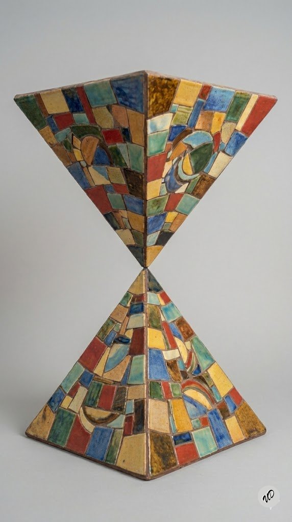 AI Prompt for Conceptual Art: Glazed Ceramic Pyramid