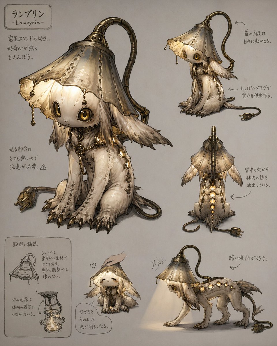 AI Prompt for Cute Lamp-Creature Concept Art Designs