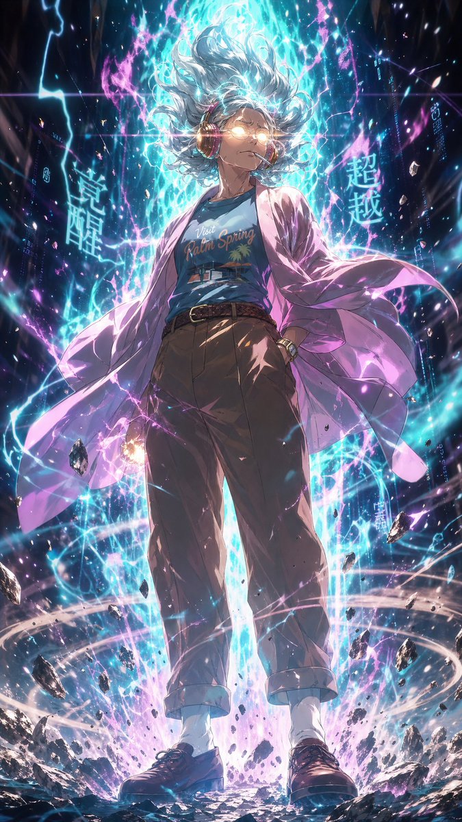 AI Prompt for Cyberpunk Anime Art: Low-Angle Character in Neon Plasma
