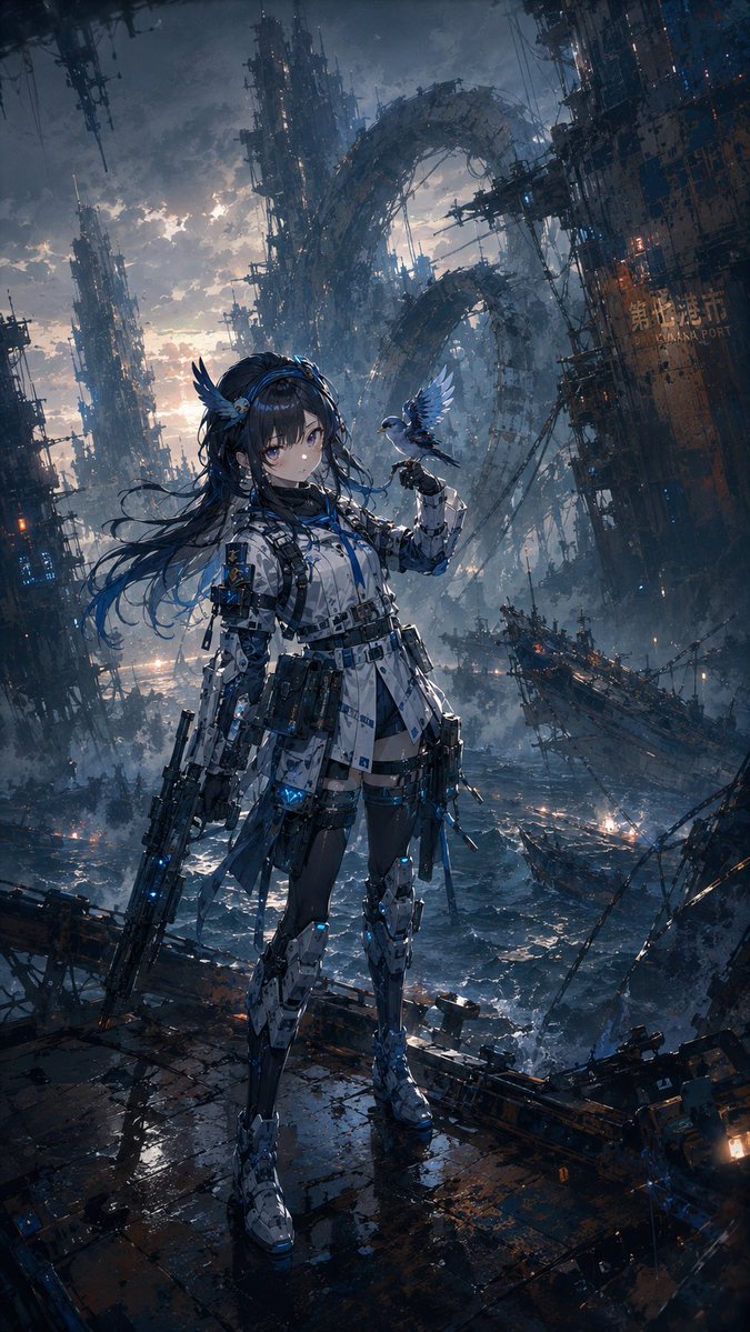 AI Prompt for Cyberpunk Anime Character in Post-Apocalyptic Seaport