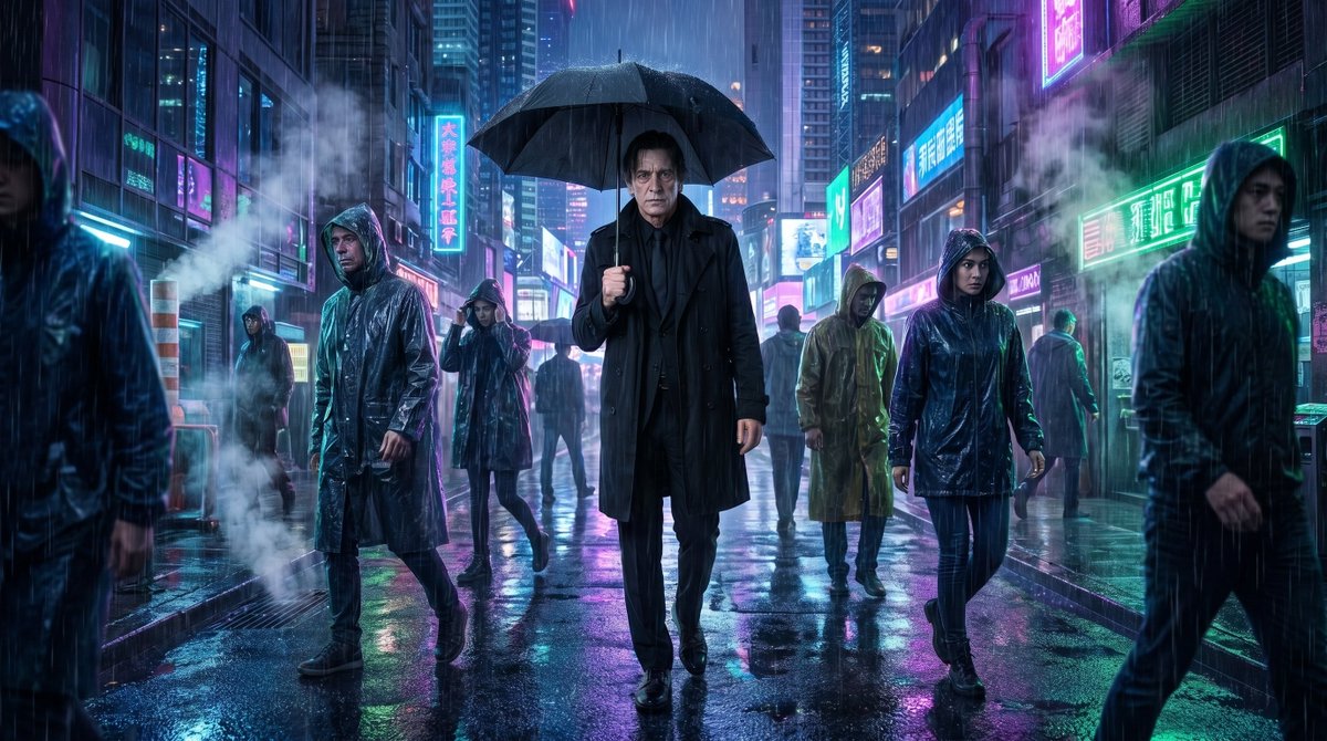 AI Prompt for Cyberpunk Vampire Detective Scene with Cityscape