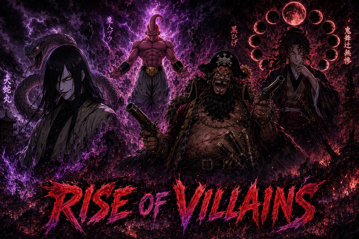 AI Prompt for Dark Anime Villains Crossover Poster - Generative Art and Royalty-Free Key Art