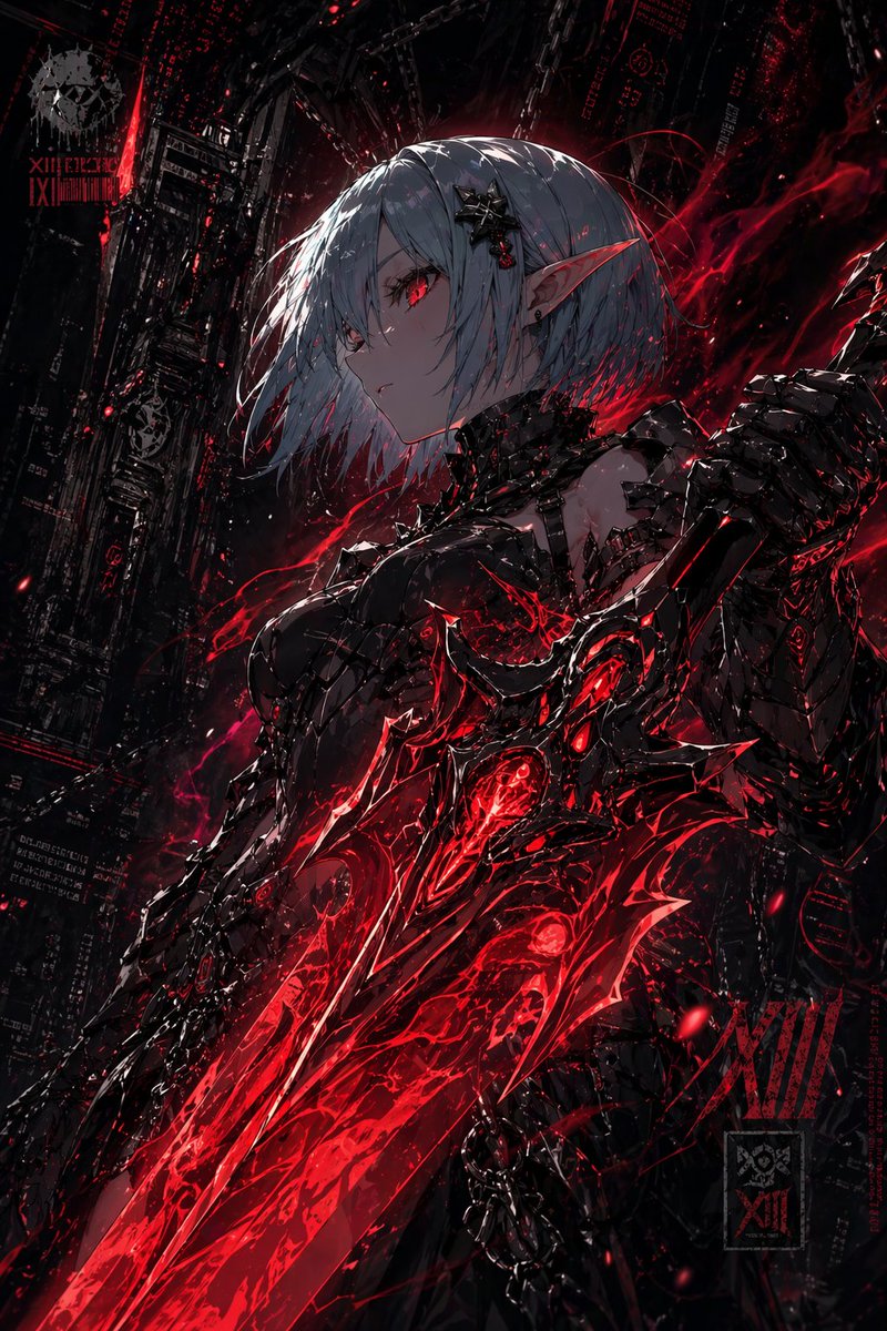 AI Prompt for Dark Fantasy Anime Character Art with Cyberpunk Twist