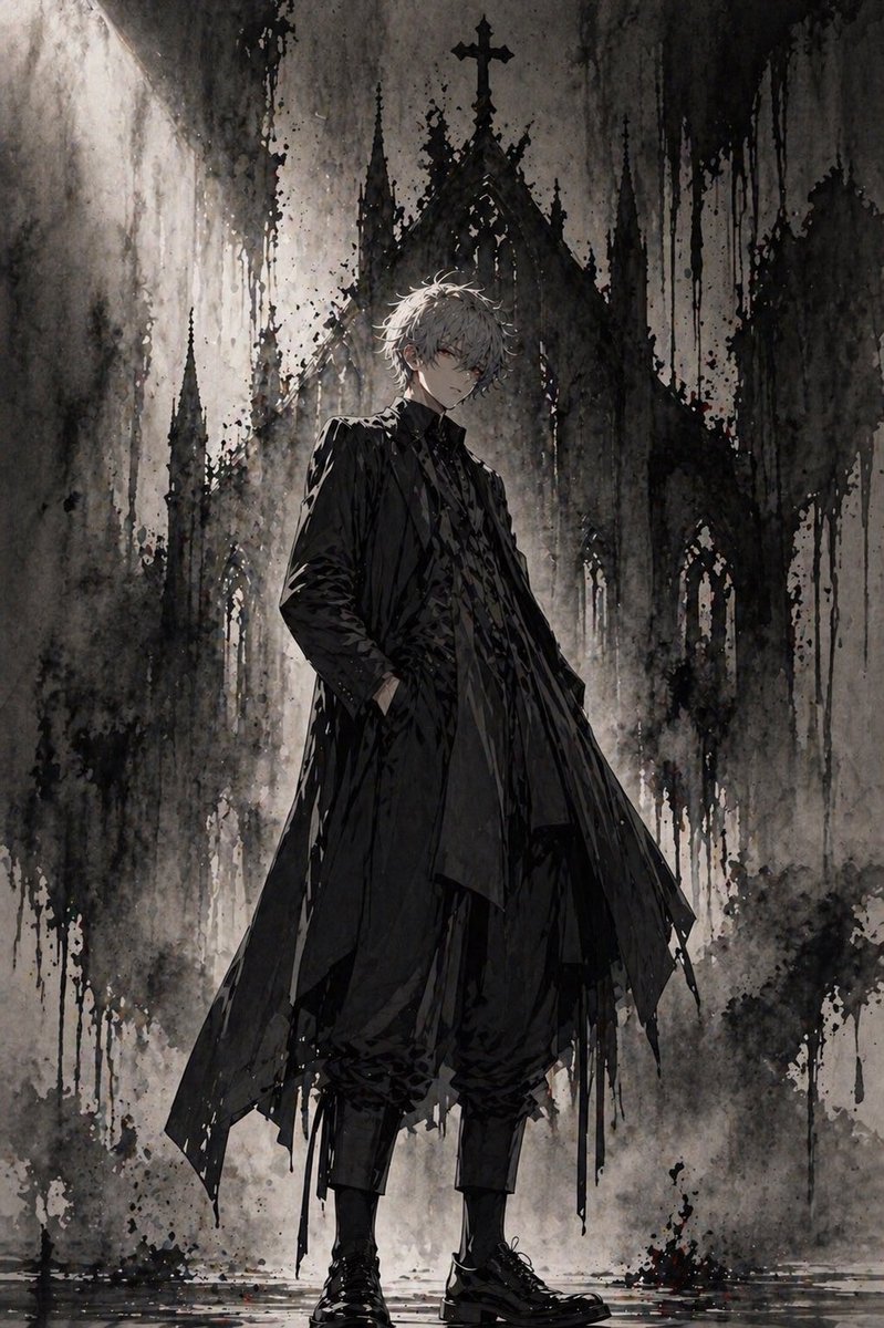 AI Prompt for Dark Fantasy Gothic Anime Character with Cathedral