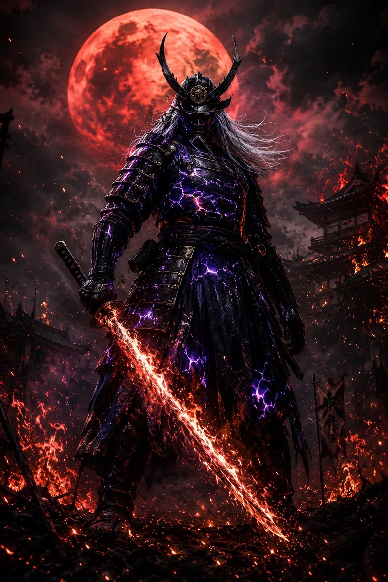 AI Prompt for Dark Fantasy Samurai Warlord Illustration