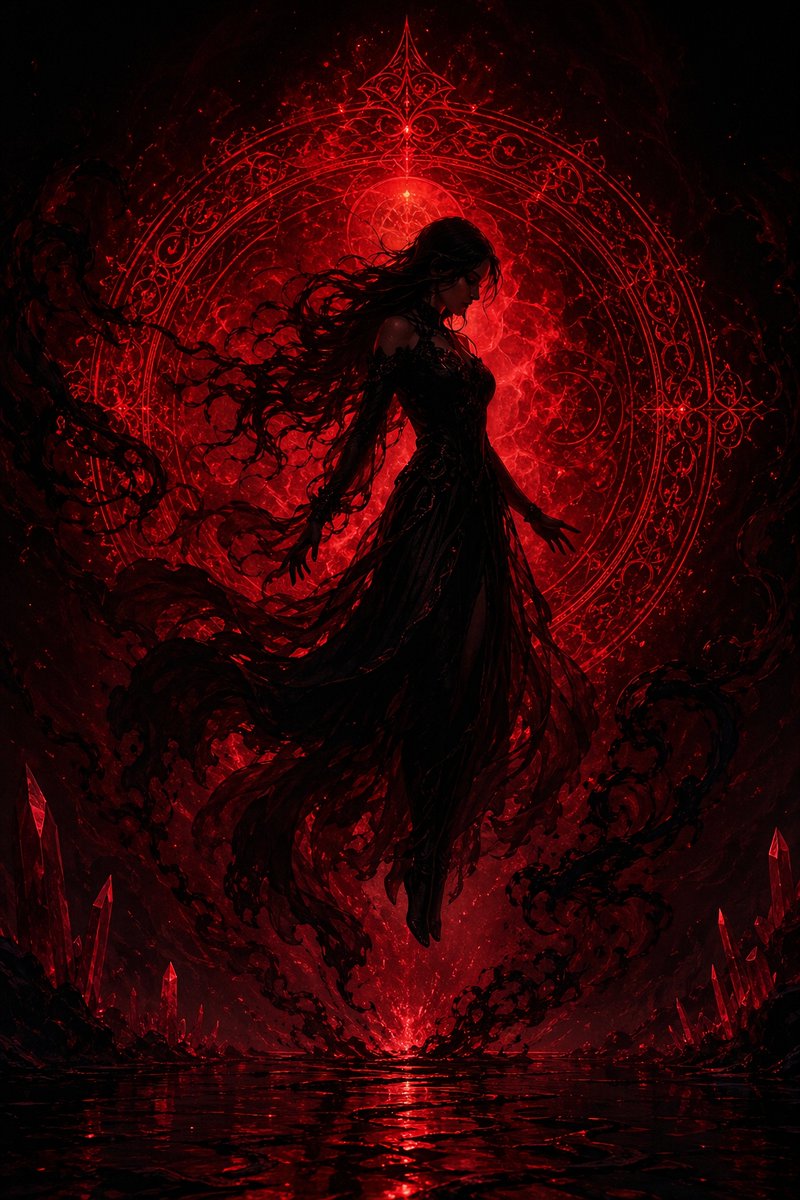 AI Prompt for Dark Fantasy Sorceress Profile Art