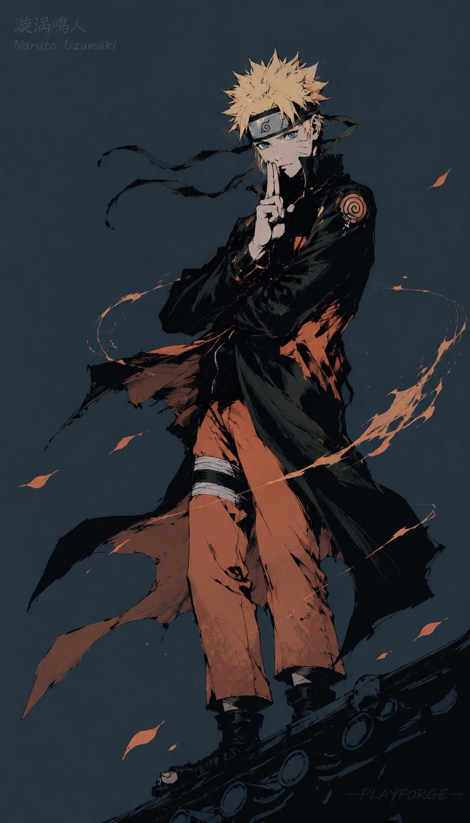 AI Prompt for Dark Naruto Anime Poster in Ink Style
