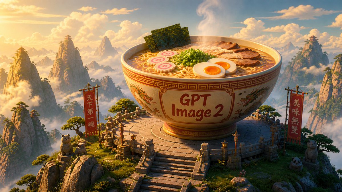 AI Prompt for Epic Fantasy Product Reveal with Ramen Bowl and Mountain Landscape