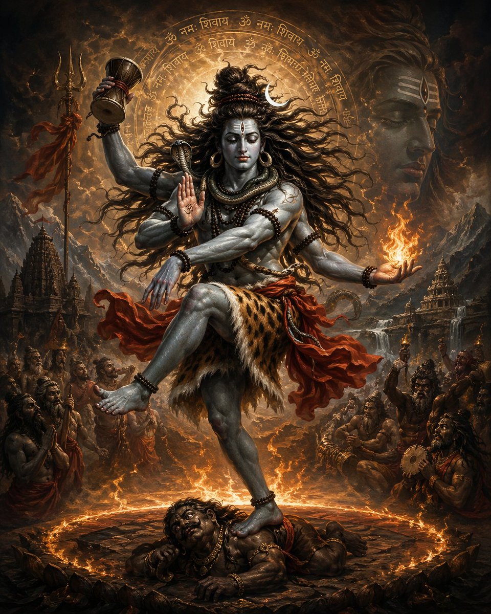 AI Prompt for Epic Shiva Tandava Fire Dance Image