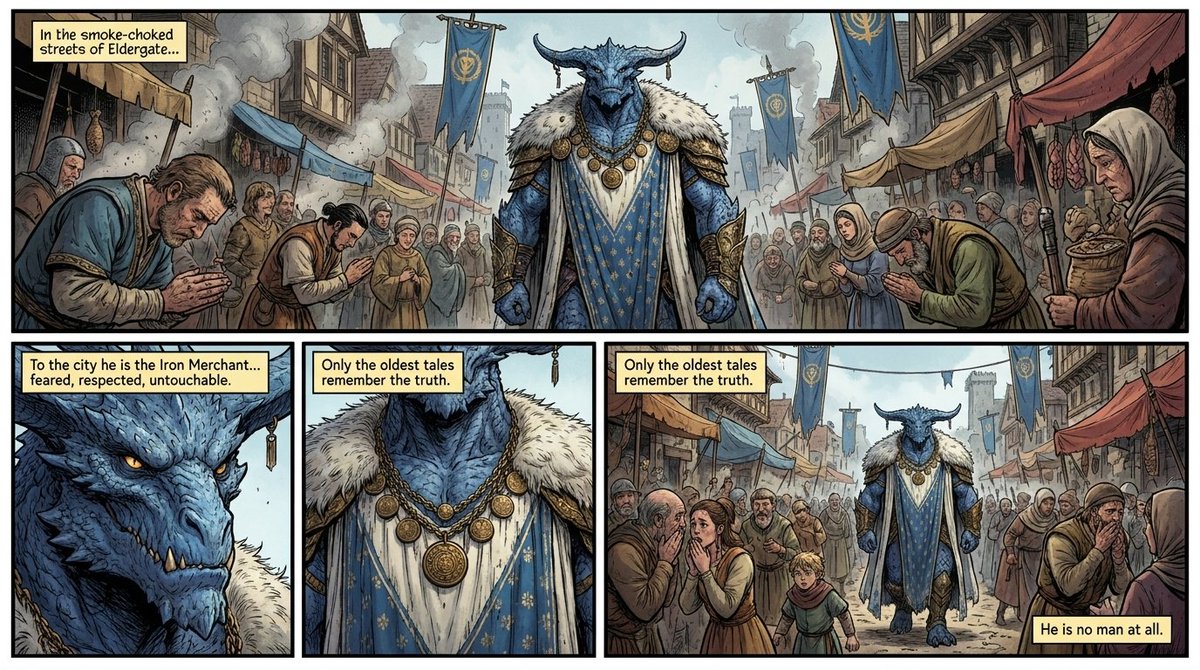 AI Prompt for Fantasy Comic Character Illustration in Dark Fantasy Setting