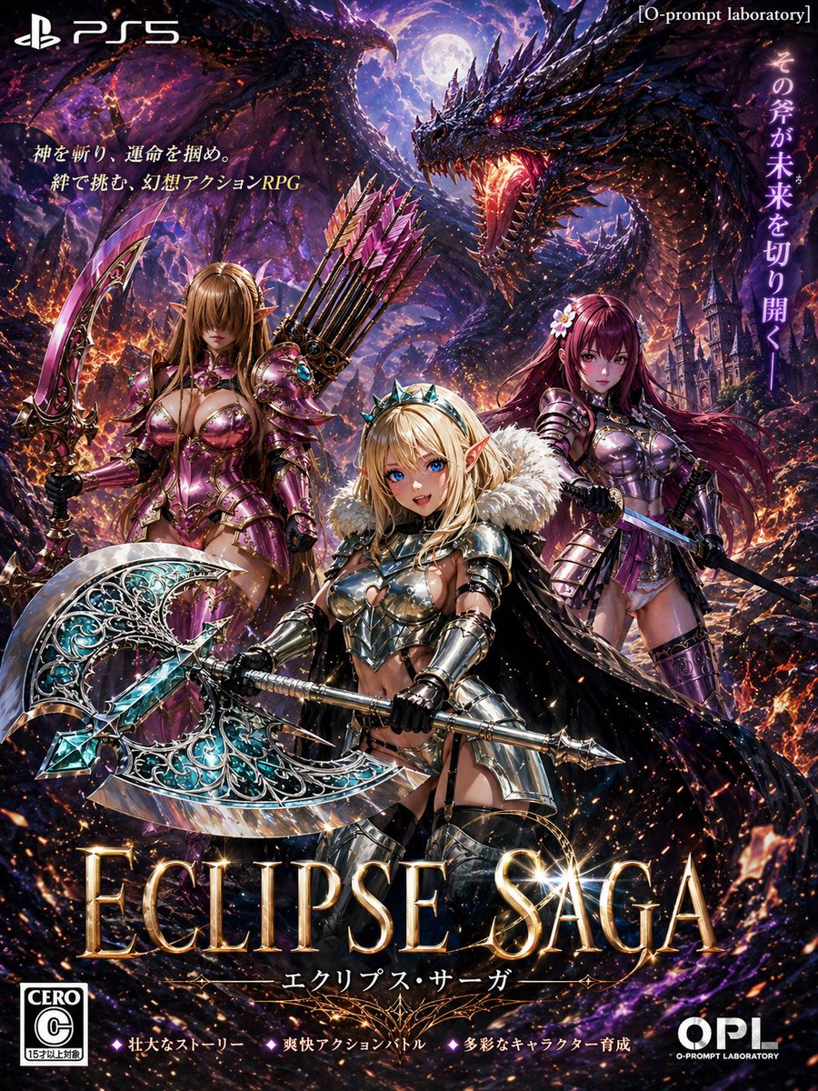 AI Prompt for Fantasy PS5 RPG Game Cover Art in Japanese Style