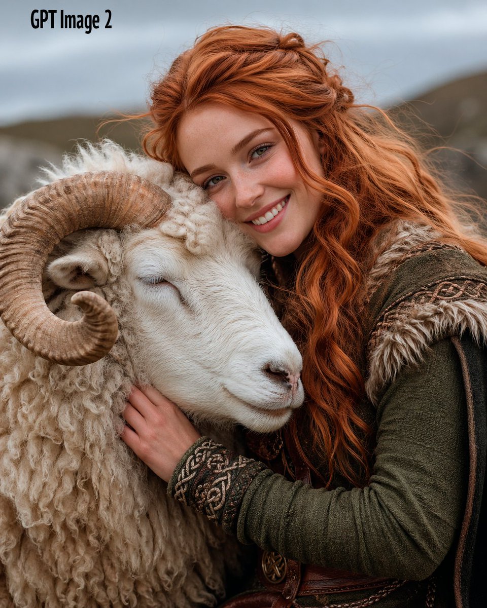 AI Prompt for Fantasy Woman and White Ram Portrait