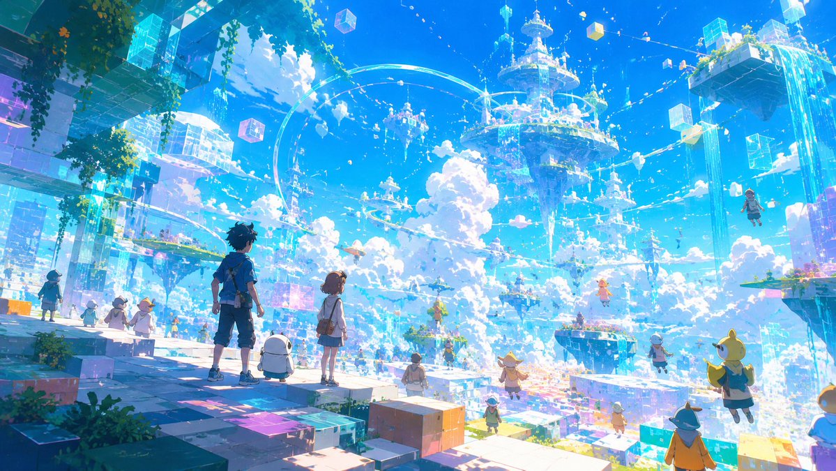 AI Prompt for Futuristic Anime Cityscape with Children