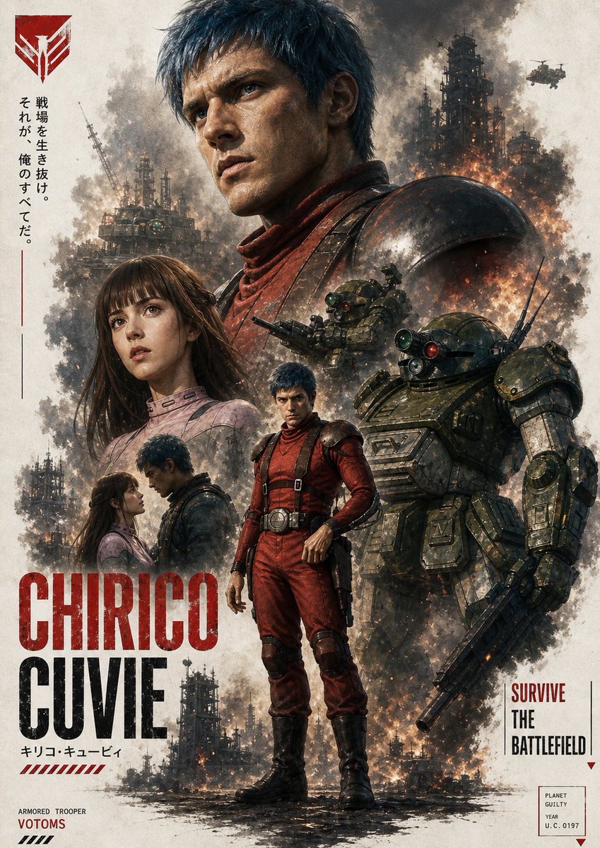 AI Prompt for Gritty Sci-Fi War Poster with Retro Mecha Battlefield