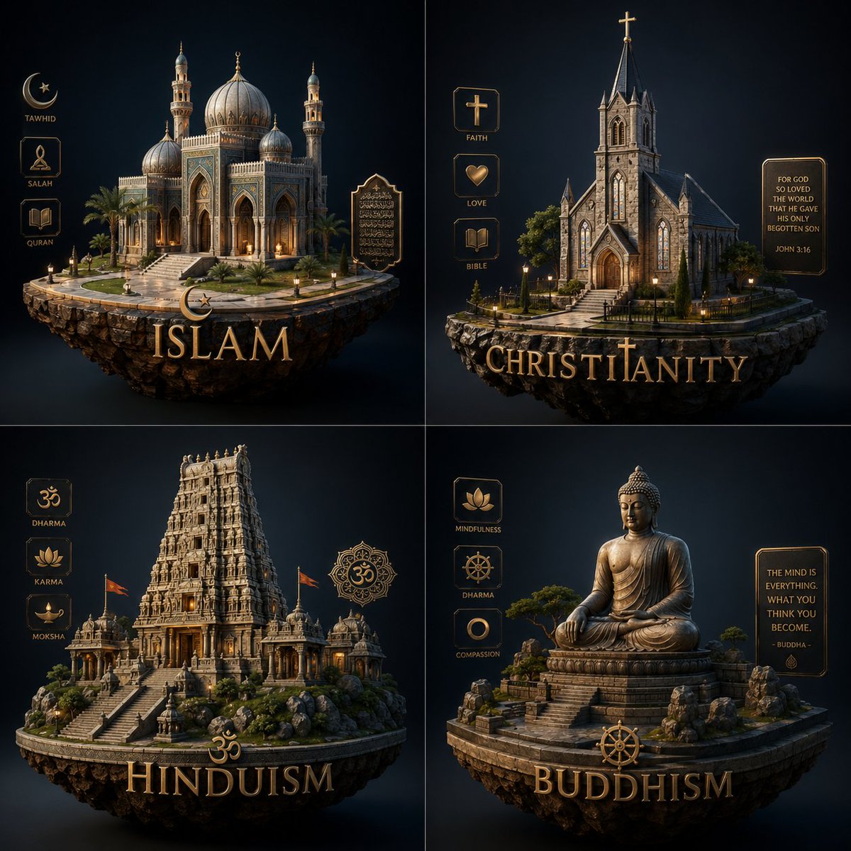 AI Prompt for Luxury Religious Iconography and Infographic Designs