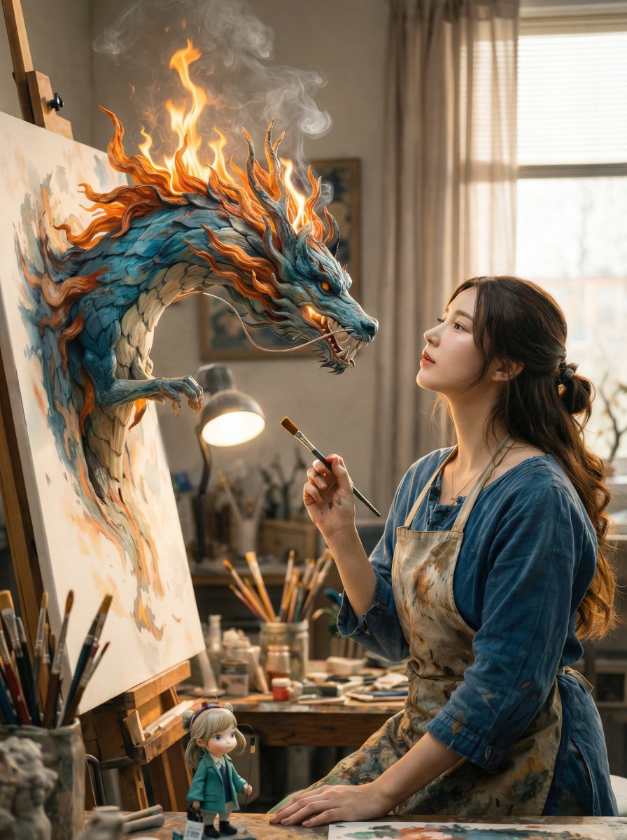 AI Prompt for Magical Realism Dragon Art with Cinematic Flair