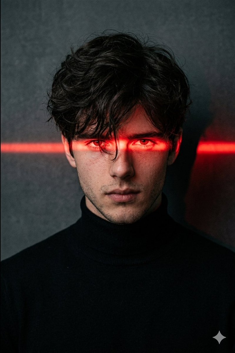 AI Prompt for Moody Portrait with Red Light Effect