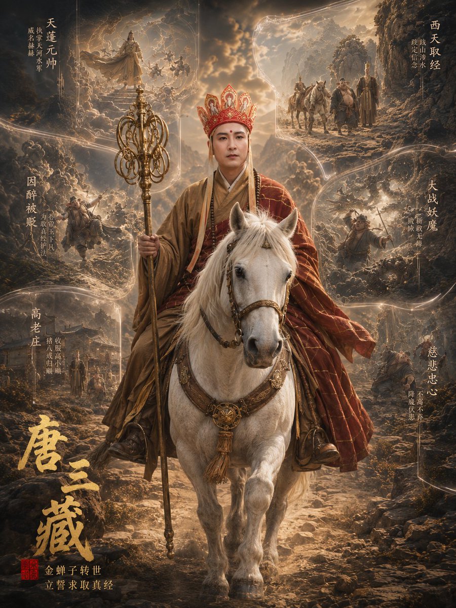 AI Prompt for Mythic Character Poster with Cinematic Landscape