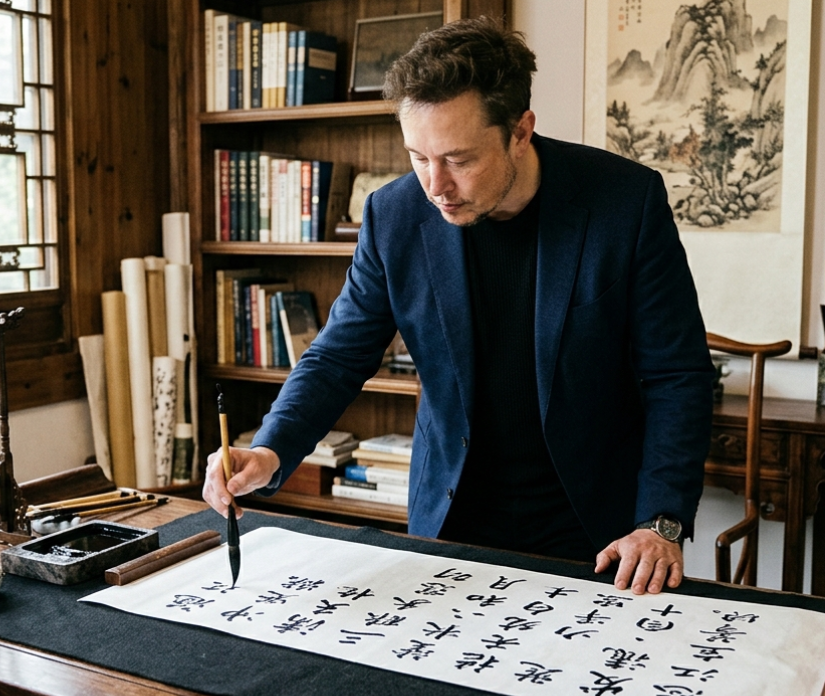 AI Prompt for Realistic Chinese Calligraphy Artist Portrait