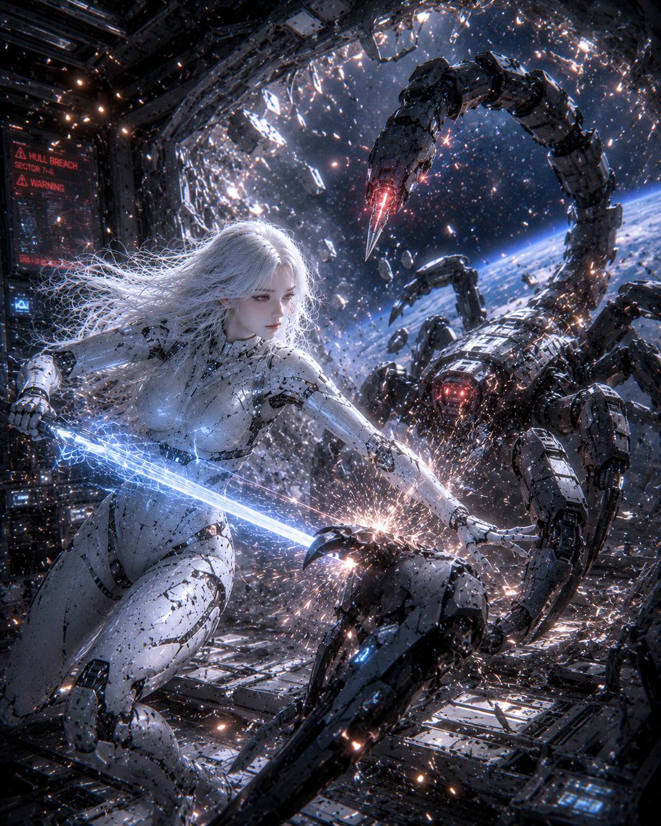 AI Prompt for Sci-Fi Android vs. Robot Action Scene