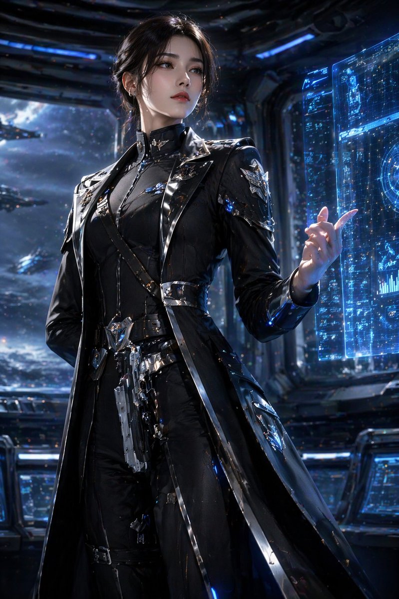 AI Prompt for Sci-Fi Character Portrait with Holograms