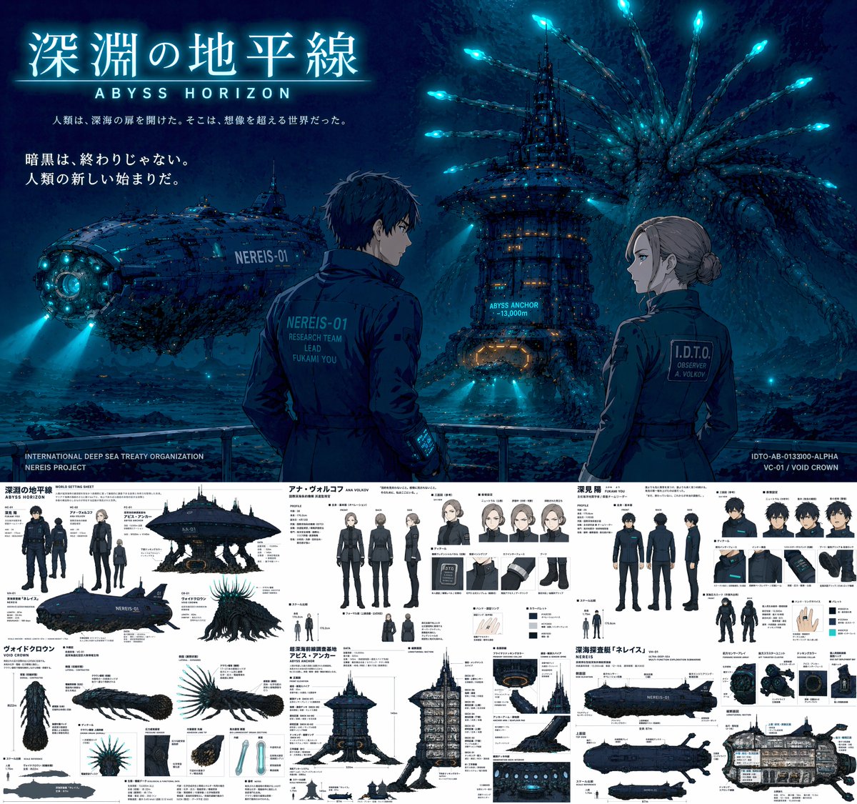 AI Prompt for Sci-Fi Deep Sea Concept Art & Reference Sheet