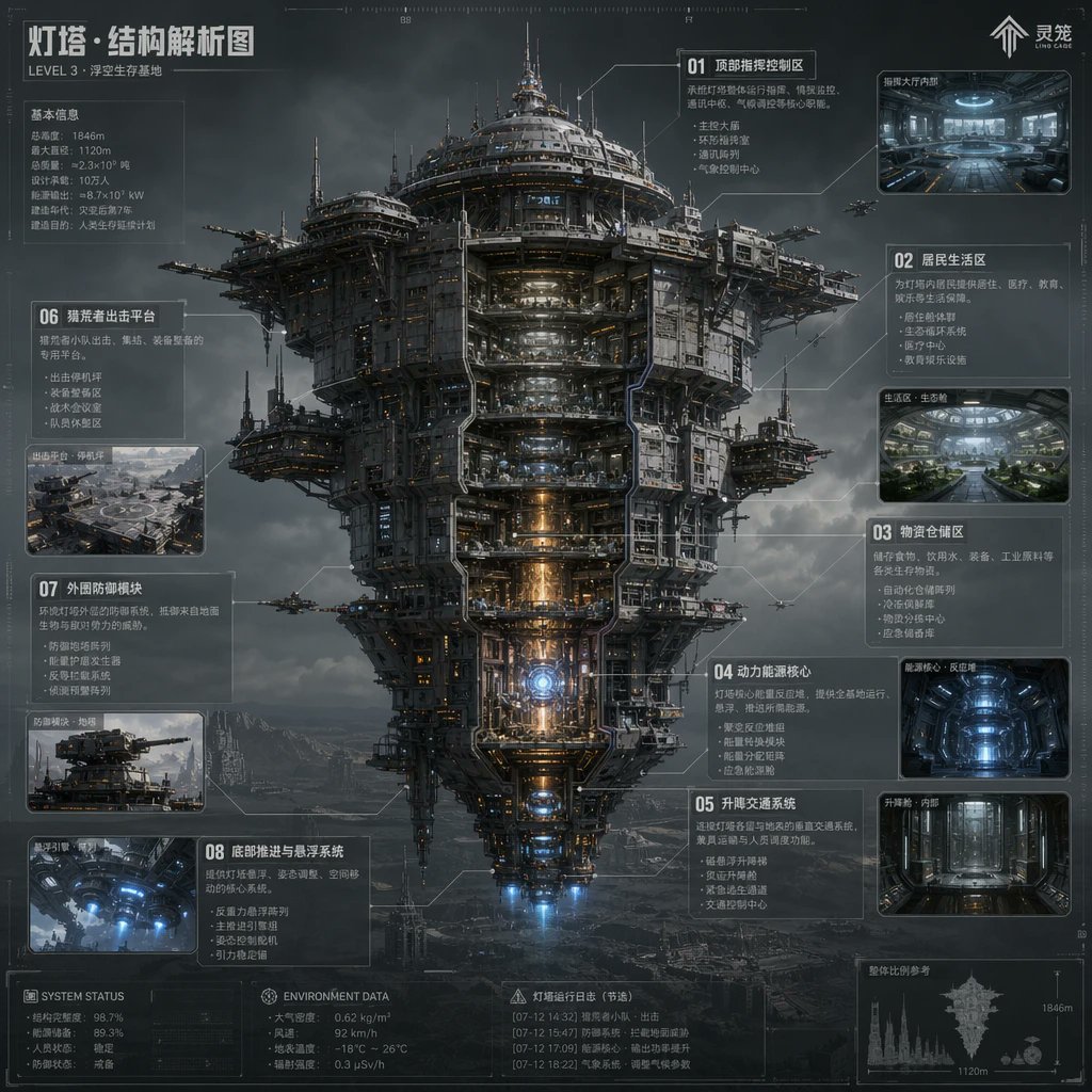 AI Prompt for Sci-Fi Lighthouse Structure Design