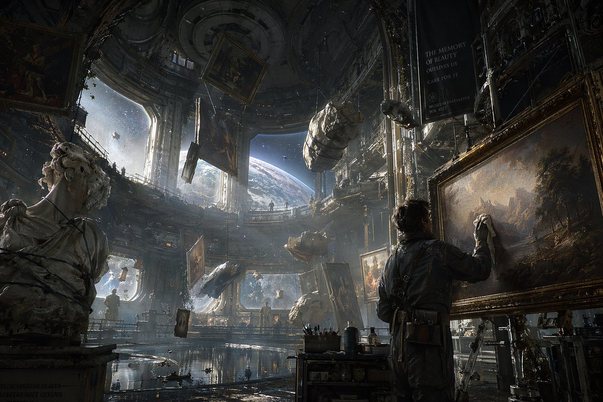 AI Prompt for Sci-Fi Zero-Gravity Museum Art Render