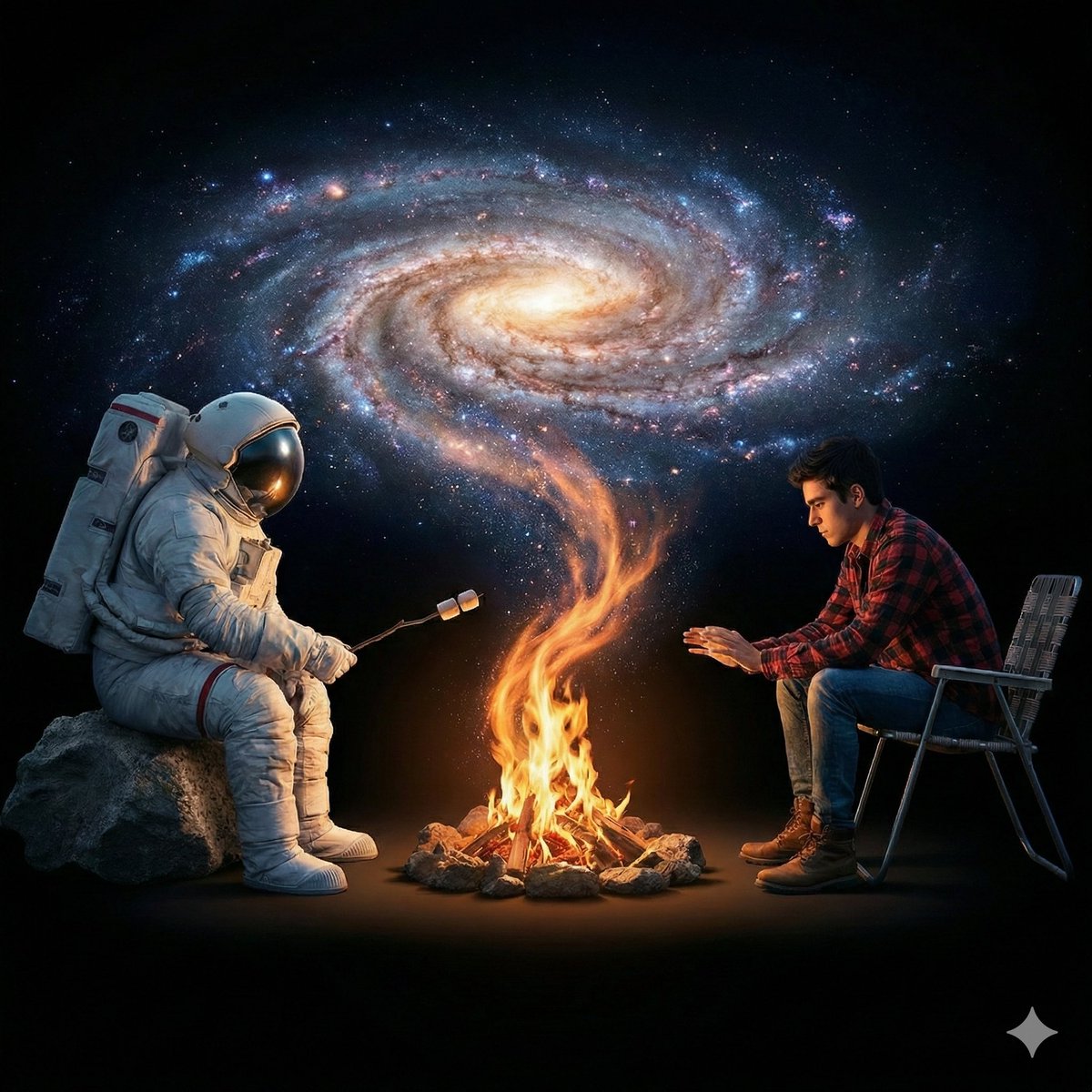 AI Prompt for Surreal Cinematic Group Portrait in Cosmic Scene