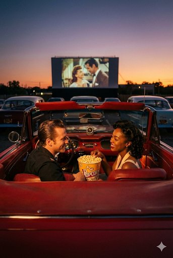 AI Prompt for Cinematic Drive-In Movie Date Scene