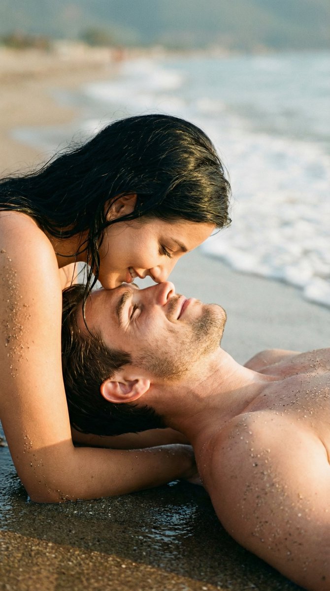 AI Prompt for Photorealistic Beach Romance Images: Ultra-Close-Up Candid Shots