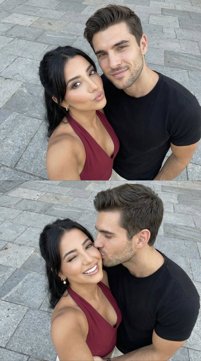 AI Prompt for Photorealistic Couple Selfie Grid with Identity Lock