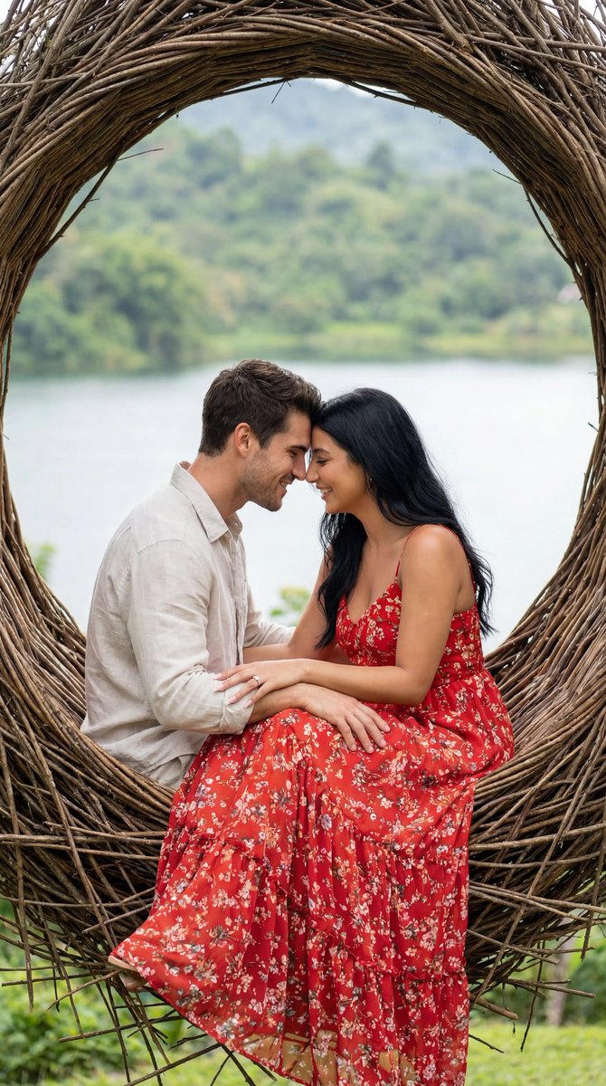 AI Prompt for Photorealistic Romantic Couple in Nature Editorial Content
