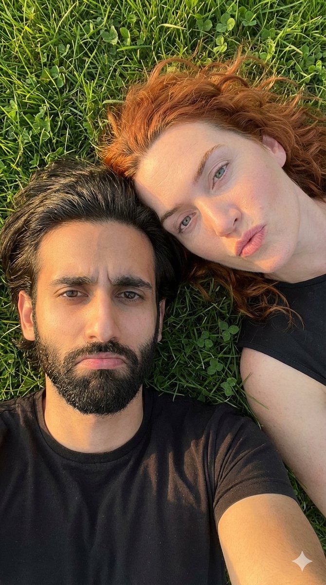 AI Prompt for Realistic Couple Portrait on Green Grass
