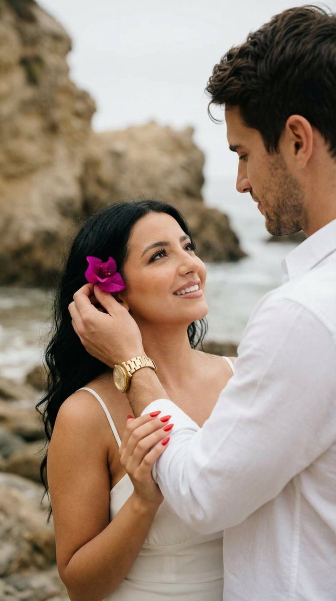 AI Prompt for Realistic Romantic Beach Couple Photography