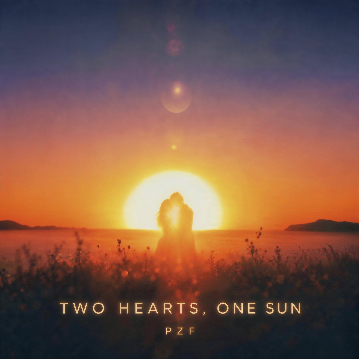 AI Prompt for Romantic Couple Sunset Album Cover