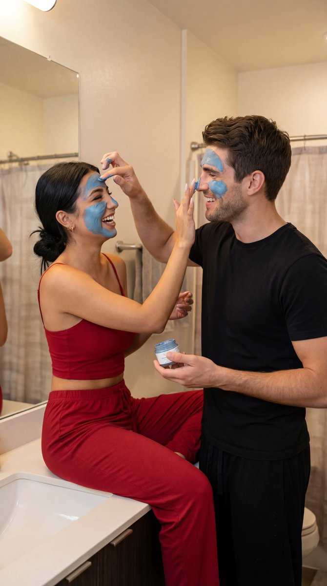 AI Prompt for Ultra-Photorealistic Couple Portrait with Face Masks
