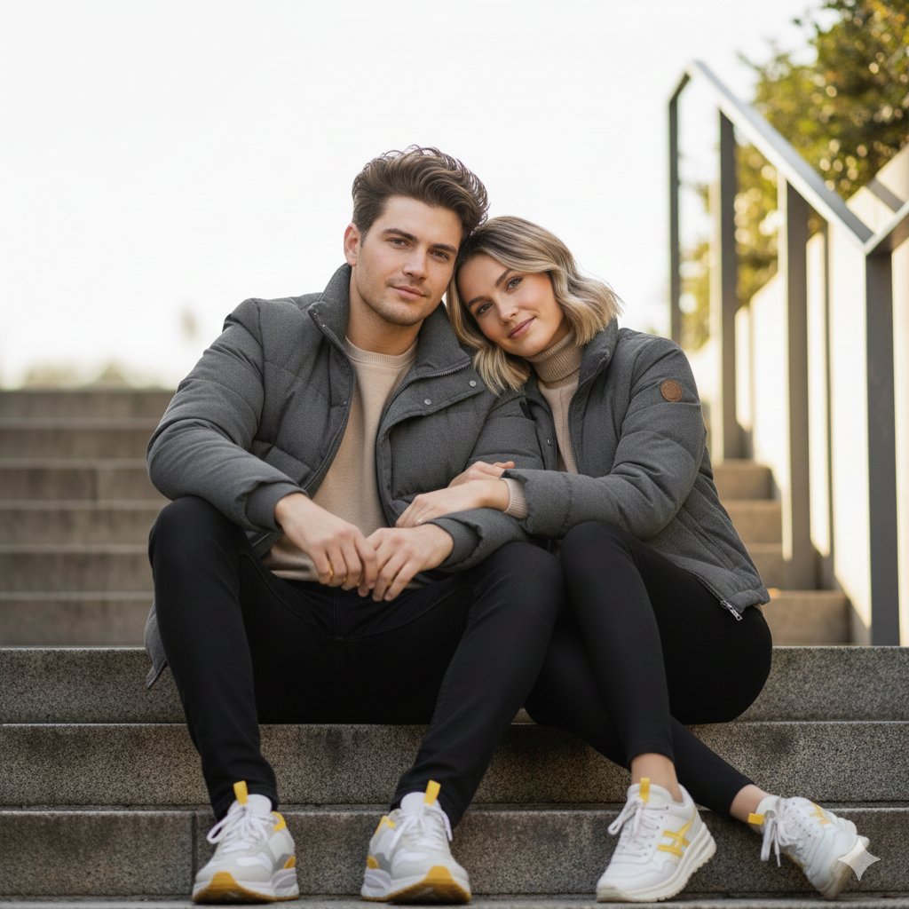 AI Prompt for Ultra-Realistic Couple Portrait with Modern Winter Aesthetic