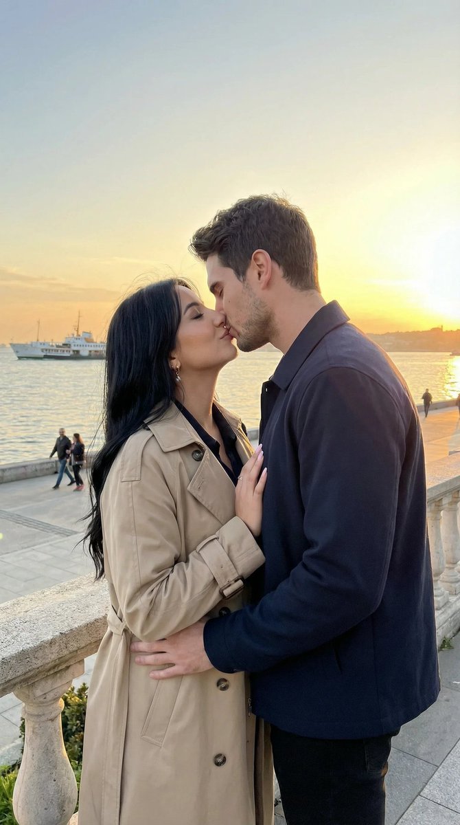 AI Prompt for Ultra-Realistic Romantic Scene with Golden Hour Lighting in Istanbul