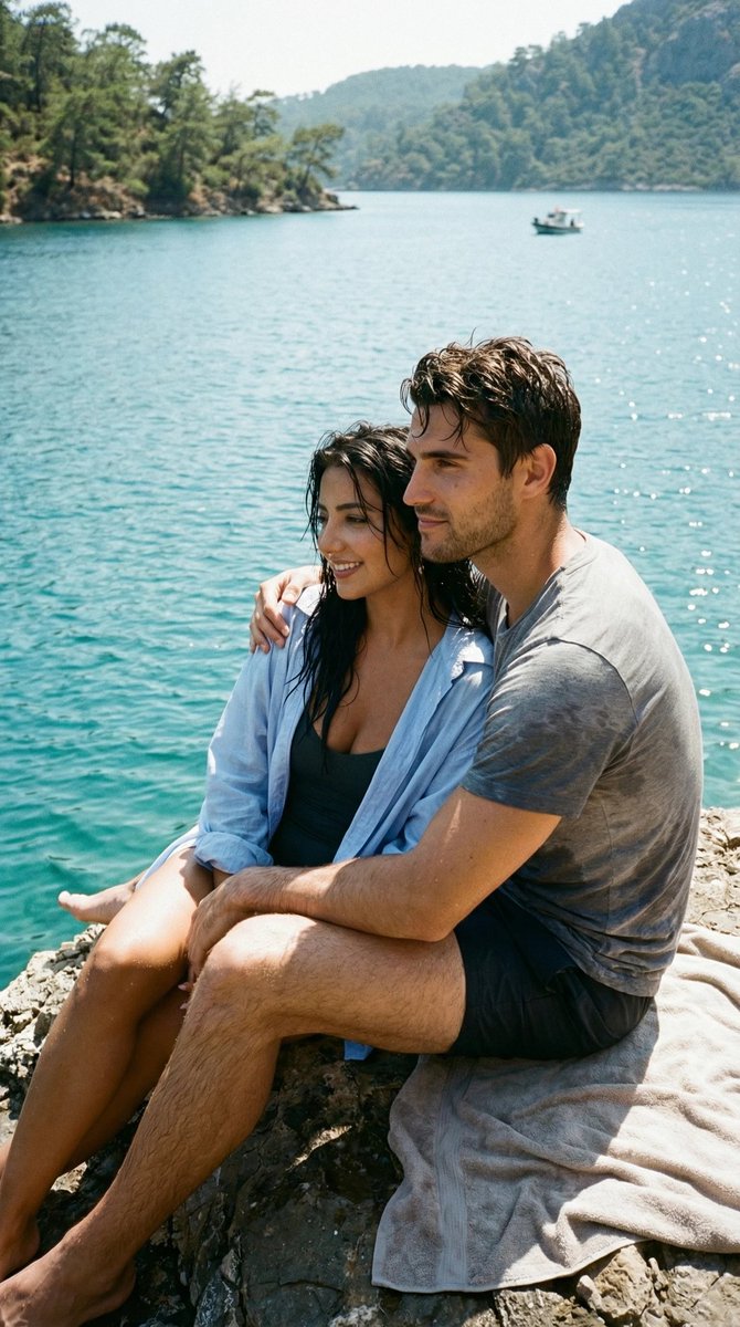 AI Prompt: Generate a Photorealistic Candid Couple's Swim Scene